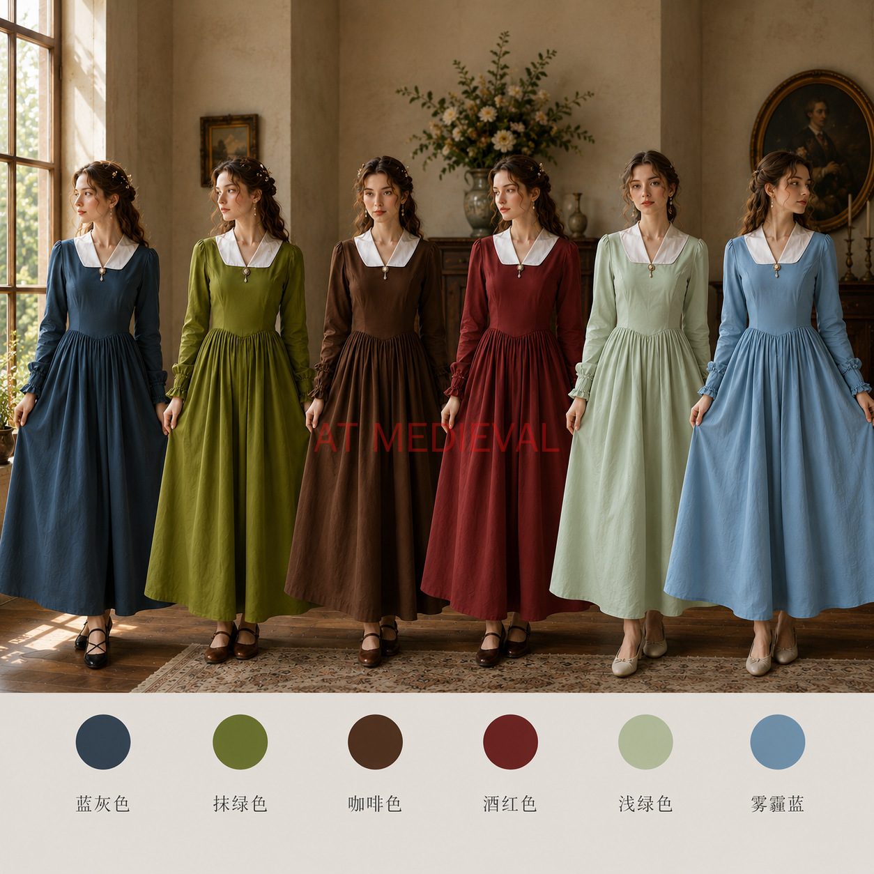 Vintage Fashion Stores - فستان نهاري فيكتوري عتيق، ملابس نسائية